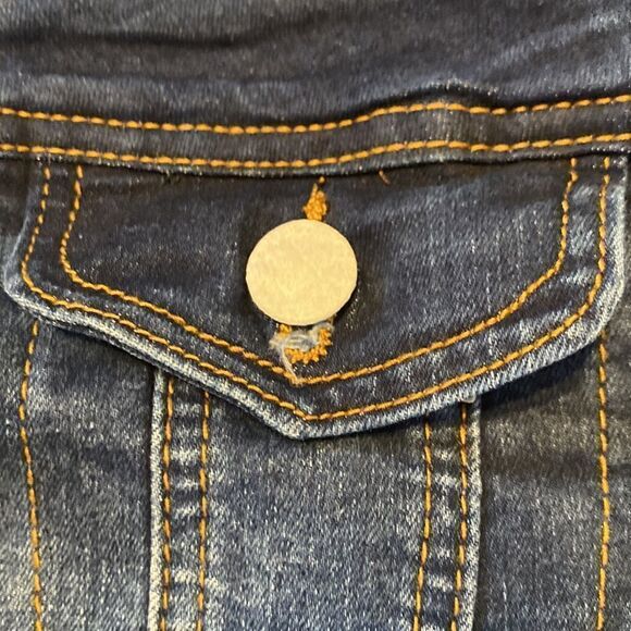 Denim Jacket Off the shoulder crop top jacket small - Picture 9 of 9